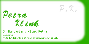 petra klink business card